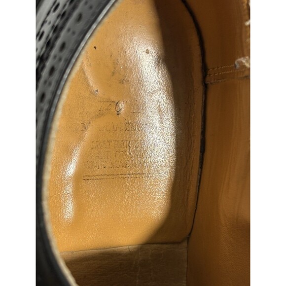 Dr Martens Brogue Wingtip Shoes Black Mens 7 Womens 8 Black England 90s Lug Sole - Picture 15 of 16